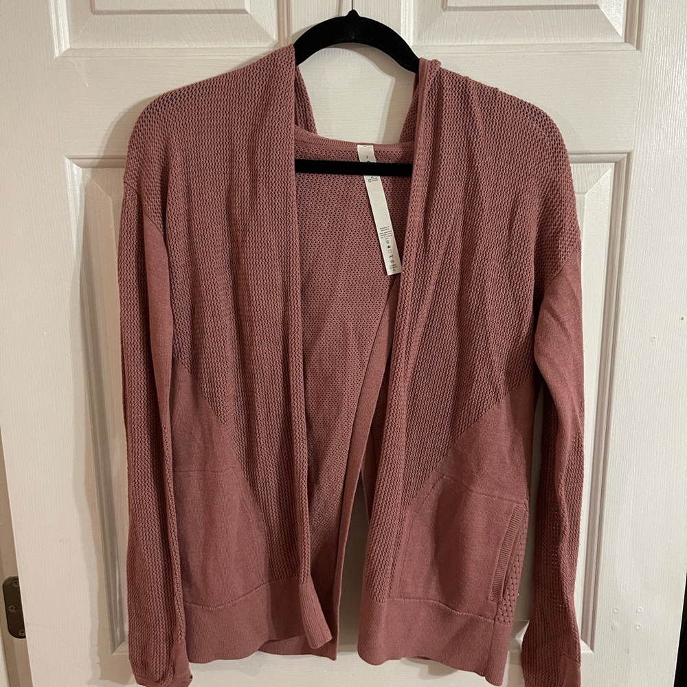 lululemon still movement split back sweater with hood